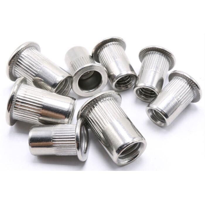 SS 304 Flat Head Knurled Boday Rivet Nuts